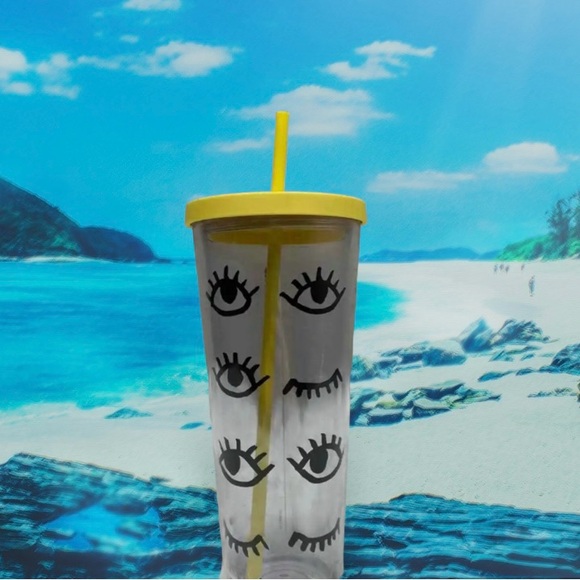 Starbucks Winking Eye Cup Clear Tumbler Venti 24oz Limited Edition New 2017 Rare - Picture 4 of 14